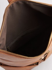 Tan Brown Casual Flap Backpack - Image 9 of 9