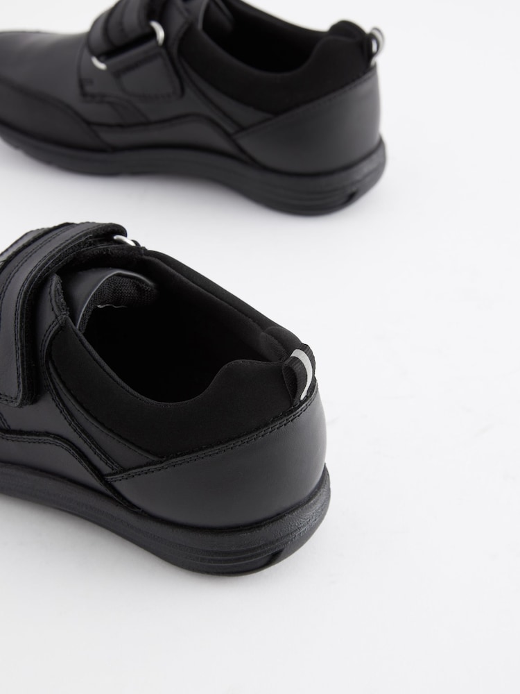Black Standard Fit (F) School Leather Single Strap Shoes - Image 5 of 7
