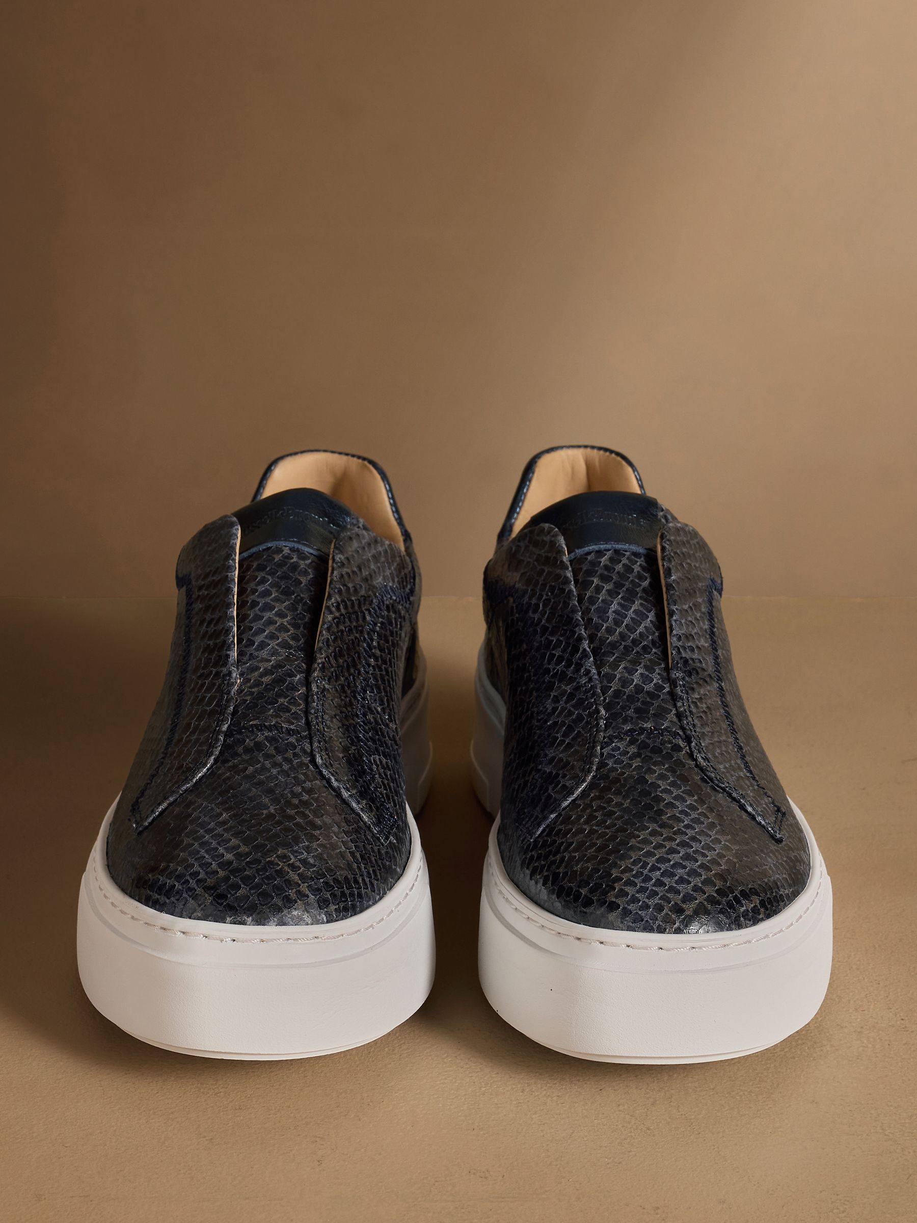 White Baby Python Snakes Buy Russell & Bromley Navy Snake Park Mid Flatform Laceless Trainers ...