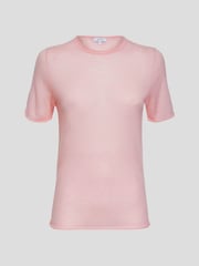 Reiss Light Pink Alicia Knitted Crew Neck T-Shirt - Image 2 of 5