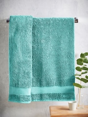 Blue Teal Bright Egyptian Cotton Towel - Image 2 of 5