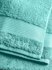 Blue Teal Bright Egyptian Cotton Towel - Image 3 of 5