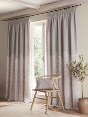 Morris & Co Grey Strawberry Thief Cloud Pencil Pleat Curtains - Image 1 of 3