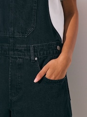 Black Denim Barrel Dungaree Jumpsuit - Image 7 of 10
