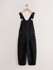 Black Denim Barrel Dungaree Jumpsuit - Image 8 of 10