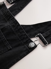 Black Denim Barrel Dungaree Jumpsuit - Image 9 of 10