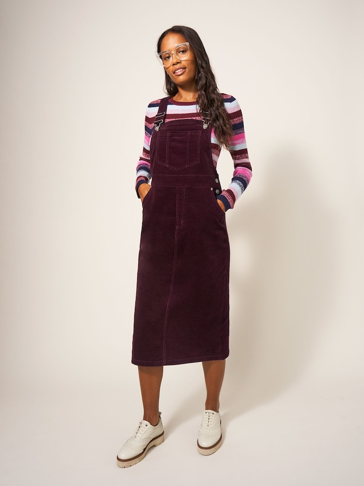 White Stuff Emmie Organic Cord Midi Pinny - Image 1 of 7