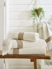 The Lyndon Company Natural Oakwood 100% Cotton Ridge Textured Towel - Image 1 of 2