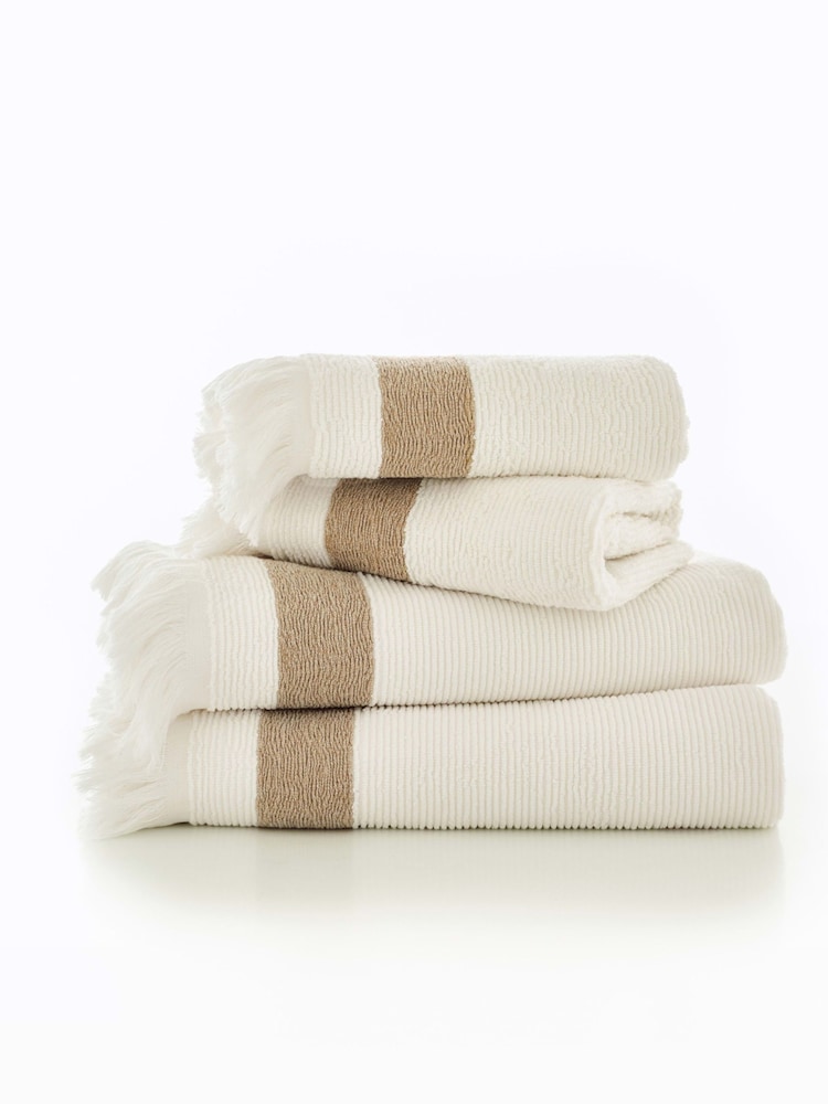 The Lyndon Company Natural Oakwood 100% Cotton Ridge Textured Towel - Image 2 of 2 The Lyndon Company Natural Oakwood 100% Cotton Ridge Textured Towel - Image 2 of 2