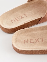 Pink Suede Bow Sliders - Image 5 of 8
