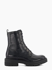 Dune London Black Press Cleated Hiker Boots - Image 1 of 6