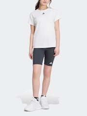 adidas White Kids Train Essentials T-Shirt and Shorts Set - Image 4 of 13