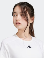 adidas White Kids Train Essentials T-Shirt and Shorts Set - Image 6 of 13