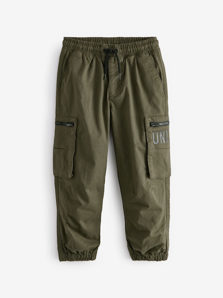 Kaki zelena - Unlimited Pocket Detail kargo hlače (z žepi na hlačnicah) (3-16yrs) - Slika 1 iz 3