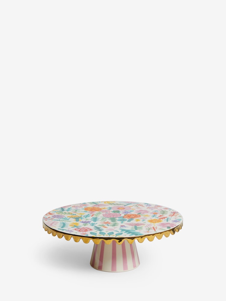 Lucy Tiffney Floral Scallop Edge Cake Stand - Image 2 of 3