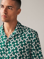 Green Geo Print Short Sleeve Shirt - Image 1 of 7
