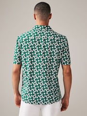 Green Geo Print Short Sleeve Shirt - Image 4 of 7