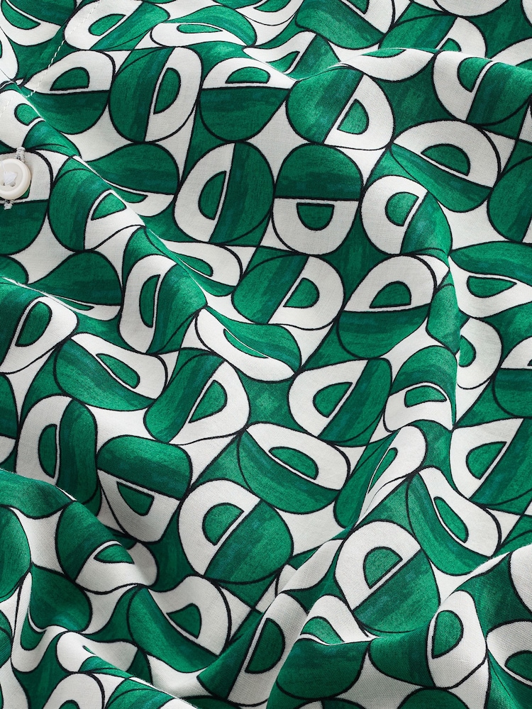 Green Geo Print Short Sleeve Shirt - Image 7 of 7