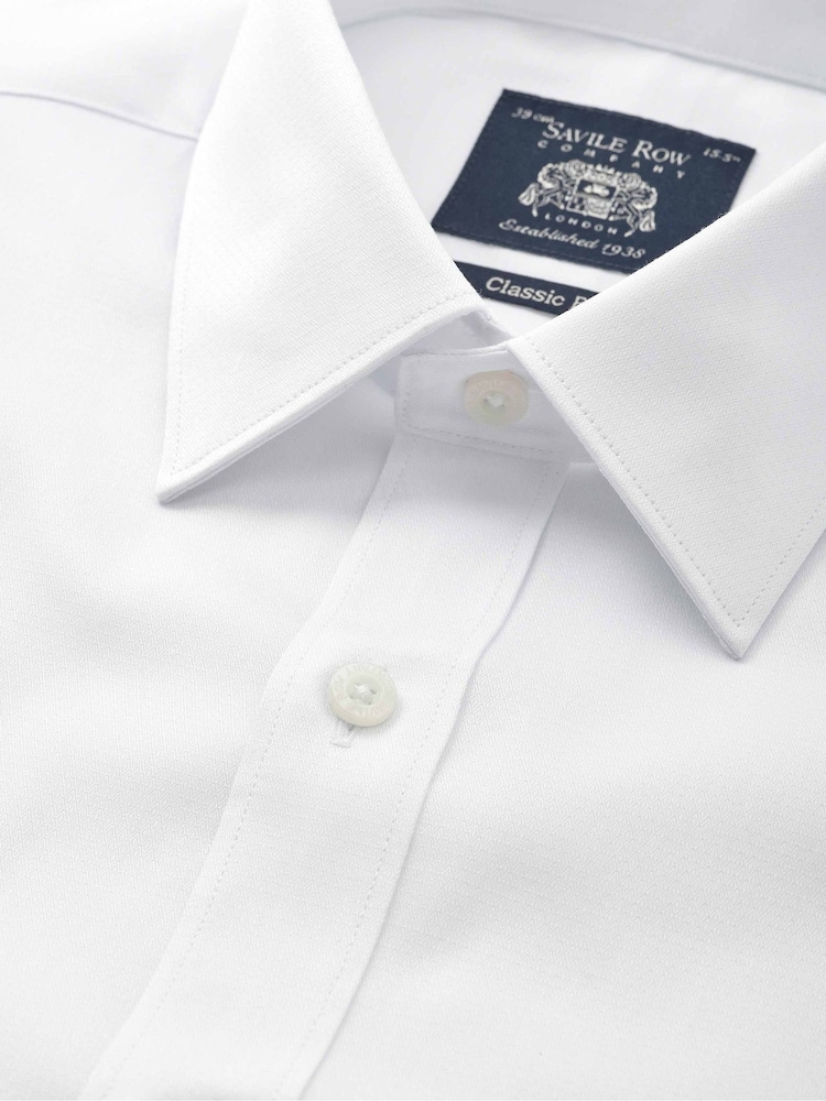 Savile Row Company Classic Fit Cotton Dobby Classic Fit Single Cuff Formal Shirt - Obrázek 3 z 3