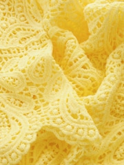 Yellow Slash Neck Crochet Beach Cover-Up - Image 6 of 6