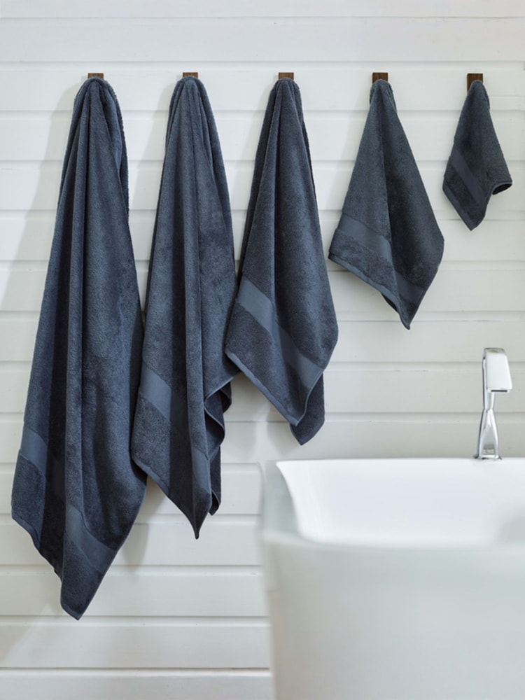 Deyongs Blue Egyptian Cotton Embrace Towel - Image 2 of 4 Deyongs Blue Egyptian Cotton Embrace Towel - Image 2 of 4