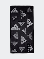 adidas Black 100% Cotton Branded Must Have Towel - Image 1 of 3