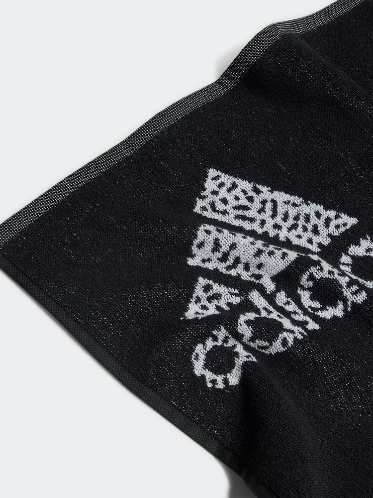 adidas Black 100% Cotton Branded Must Have Towel - Image 2 of 3