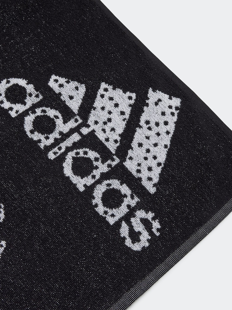 adidas Black 100% Cotton Branded Must Have Towel - Image 3 of 3