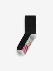 Autumn Dog Walking Scene Black Footbed Ankle Socks 5 Pack - Image 2 of 7