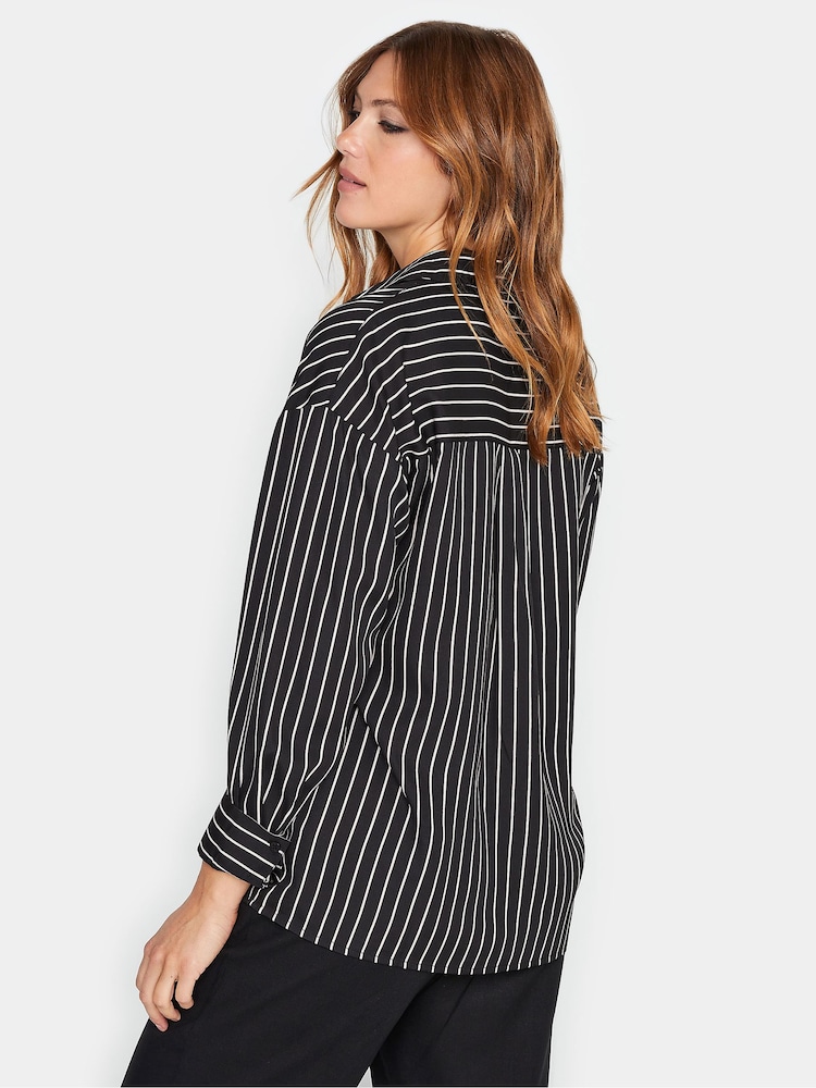 Long Tall Sally Black Stripe 100% Cotton Shirt - Image 2 of 4
