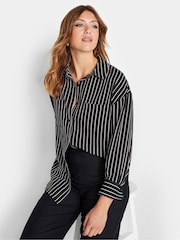 Long Tall Sally Black Stripe 100% Cotton Shirt - Image 4 of 4