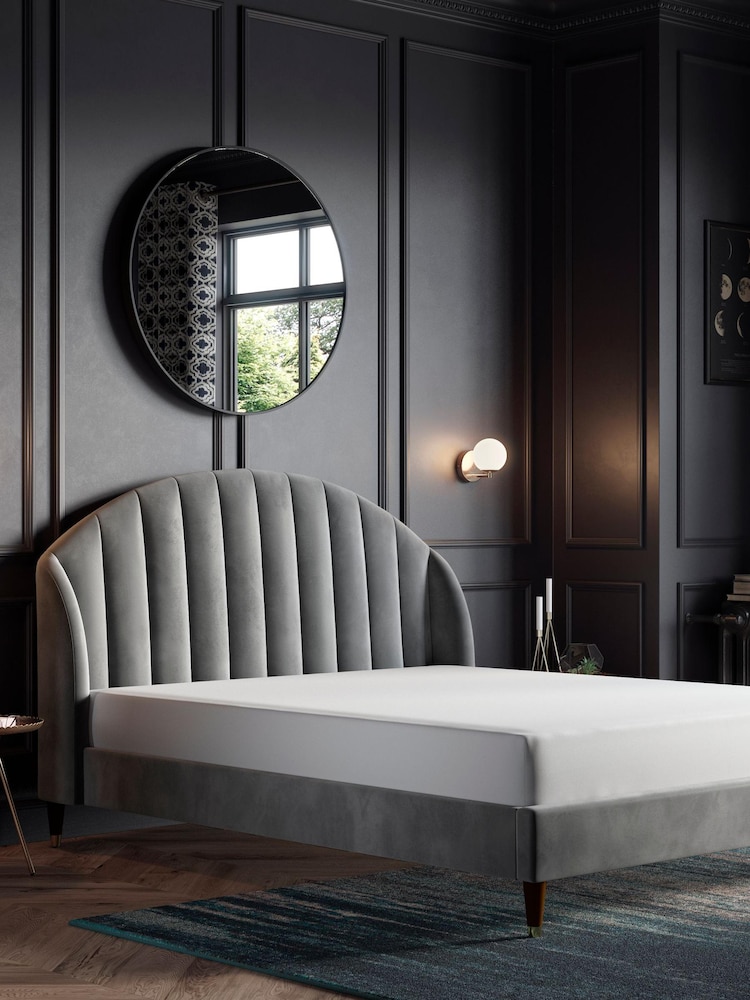 Opulent Velvet Steel Grey Stella Upholstered Bed Frame - Image 2 of 5
