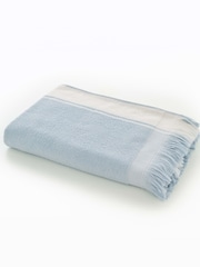 The Lyndon Company Light Blue Shoreline Stripe Beach Towel - Image 2 of 2