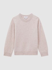 Reiss Oatmeal Melange Prague 9-13 yrs Merino Crew Neck Jumper - Image 2 of 6