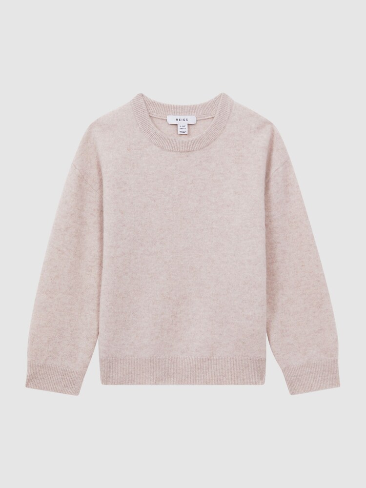 Reiss Oatmeal Melange Prague 9-13 yrs Merino Crew Neck Jumper - Image 2 of 6