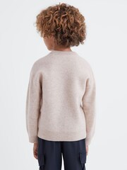 Reiss Oatmeal Melange Prague 9-13 yrs Merino Crew Neck Jumper - Image 5 of 6