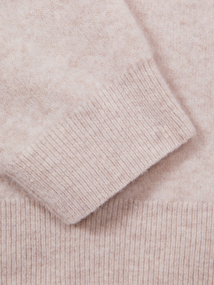 Reiss Oatmeal Melange Prague 9-13 yrs Merino Crew Neck Jumper - Image 6 of 6