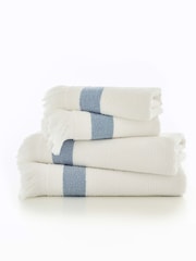 The Lyndon Company Blue Oakwood 100% Cotton Ridge Textured Towel - Image 2 of 2