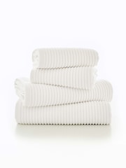Deyongs White Sereno 100% Cotton Soft Ribbed Textured Towel - Image 2 of 2