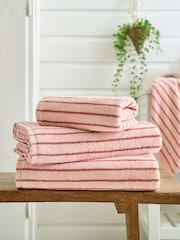 Deyongs Pink Rose Malmo 100% Cotton Stripe Towel - Image 1 of 3