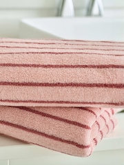 Deyongs Pink Rose Malmo 100% Cotton Stripe Towel - Image 2 of 3