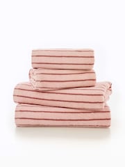 Deyongs Pink Rose Malmo 100% Cotton Stripe Towel - Image 3 of 3