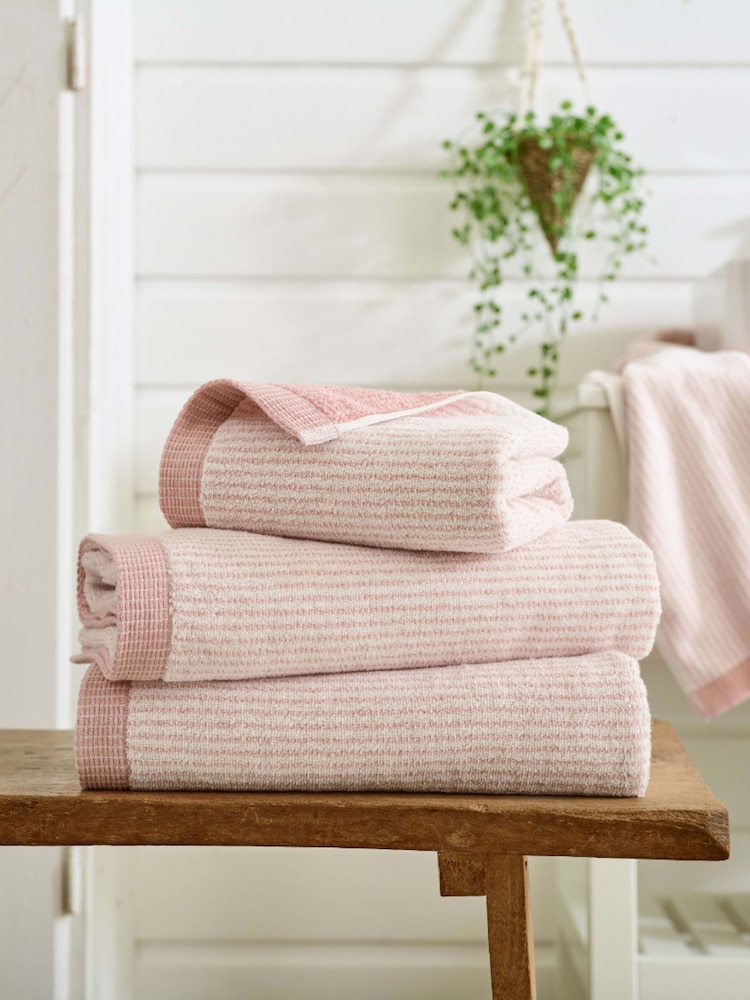 The Lyndon Company Pink Willow Weave Stripe Towel - Image 1 of 2 The Lyndon Company Pink Willow Weave Stripe Towel - Image 1 of 2
