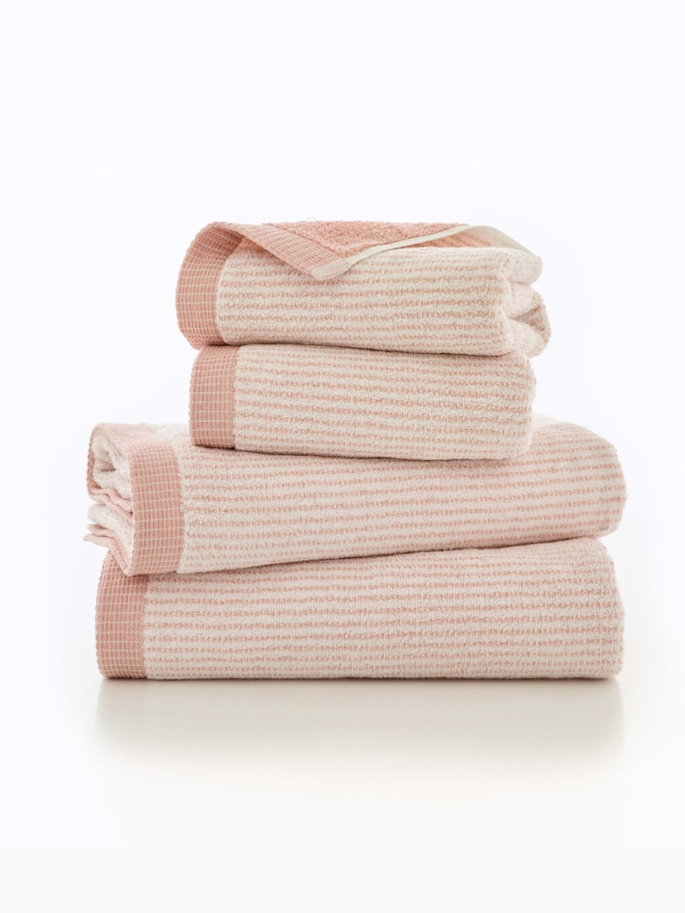 The Lyndon Company Pink Willow Weave Stripe Towel - Image 2 of 2 The Lyndon Company Pink Willow Weave Stripe Towel - Image 2 of 2