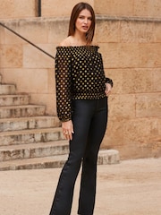 Sosandar Black Spot Bardot Top - Image 4 of 5
