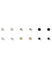 Silver Tone Mix Metal Studs 6 Pack - Image 1 of 2