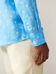 Blue Signature 100% Linen Long Sleeve Shirt - Image 4 of 8
