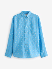 Blue Signature 100% Linen Long Sleeve Shirt - Image 6 of 8