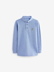 Blue Long Sleeve Polo Shirt (3-16yrs) - Image 1 of 3