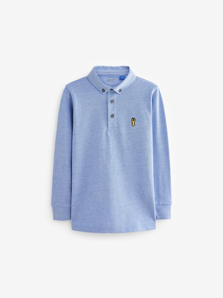 Blue - Long Sleeve Polo Shirt (3-16yrs) - Image 1 of 3 Blue - Long Sleeve Polo Shirt (3-16yrs) - Image 1 of 3